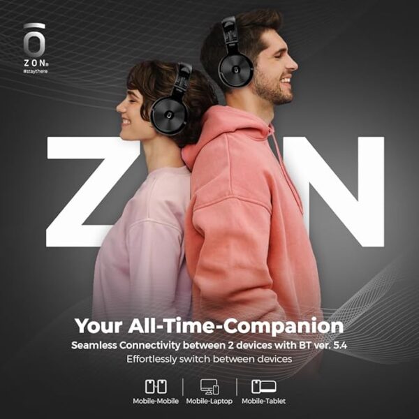 ZON ZH3 Wireless Bluetooth Over-The-Ear Headphone for Hi-Fidelity Music | 50Hrs Battery | - Image 3