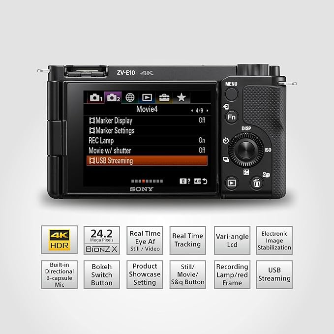 Sony Alpha ZV-E10L 24.2 Mega Pixel Interchangeable-Lens Mirrorless vlog Camera with 16-50 mm - Image 3