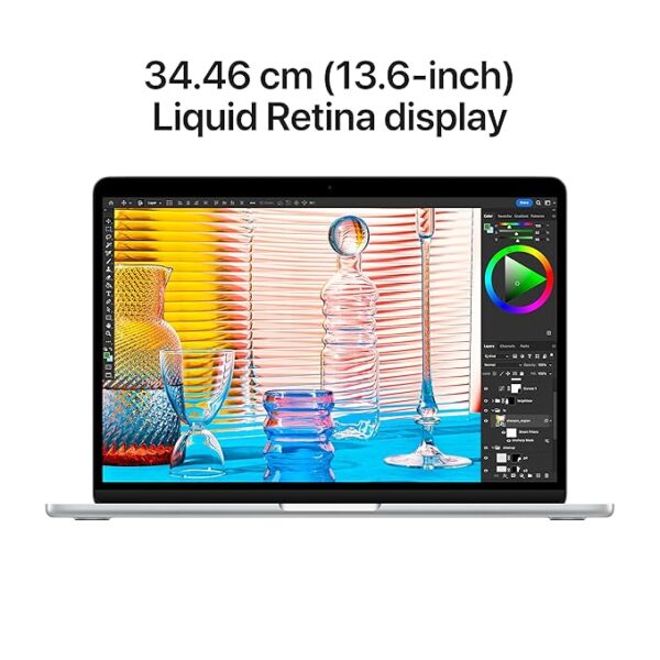 2022 Apple MacBook Air Laptop with M2 chip: 34.46 cm (13.6-inch) Liquid Retina Display, 8GB RAM, 256GB SSD Storage, Backlit Keyboard, 1080p FaceTime HD Camera. Works with iPhone/iPad; Silver - Image 4
