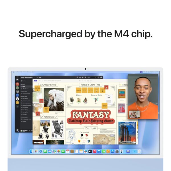 Apple 2024 iMac All-in-One Desktop Computer with M4 chip with 10-core CPU and 10-core GPU: Built for Apple Intelligence, 60.96 cm (24″) Retina Display, 16GB Unified Memory, 256GB SSD Storage; Blue - Image 4
