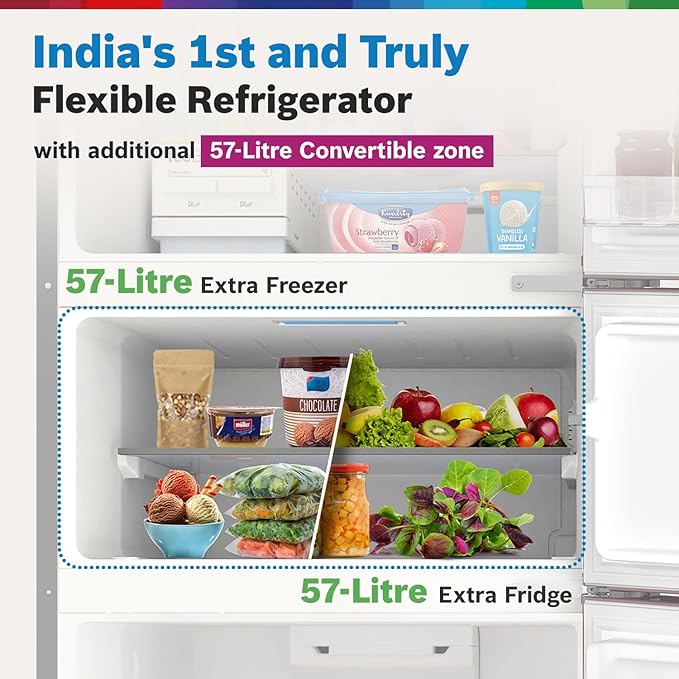 Bosch MaxFlex Convert 303L 3 Star Inverter Frost Free Triple Door Refrigerator (2023 model, CMC33S03NI, 8-in-1 Convertible, UV Protected Body Shield, VitaFresh Technology, Adaptive UI, Sparkly Steel) - Image 4