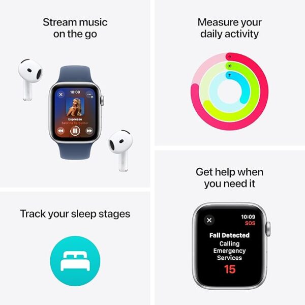 Apple Watch SE (2nd Gen, 2023) [GPS 40mm] Smartwatch with Midnight Aluminum Case with Ink Sport Loop. Fitness & Sleep Tracker, Crash Detection, Heart Rate Monitor, Retina Display - Image 3