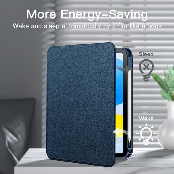 JETech Cover Case for iPad (A16) 11th/10th Generation (2025/2022) with Pencil Holder, Slim Folio Stand Protective Tablet Cover, Multi-Angle Viewing (Navy) - Image 5