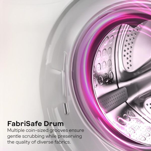 Godrej 8 Kg 5 Star, AI Powered, Inbuilt Heater, Fabrisafe Drum, Steam Wash, Child Lock, Unbalanced Load Sensor, Fully Automatic Front Load Washing Machine (WFEON CRS 8012 5.0 FKEDM CNGR, Candy Grey) - Image 4
